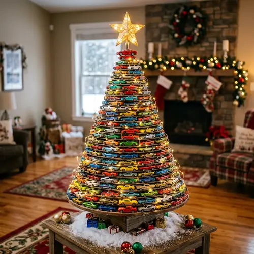 Creative Christmas Tree of Cars Design