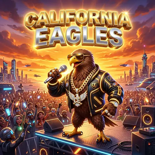 3D Rapper Eagle with Sunglasses and Microphone | California Eagles