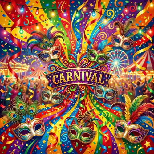 Colorful Carnival Style Background for Carnival-Themed Events