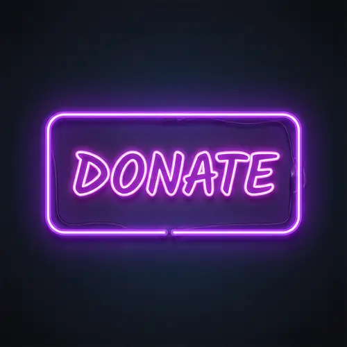 Neon Purple 'DONATE' Button | Engaging Design for Twitch