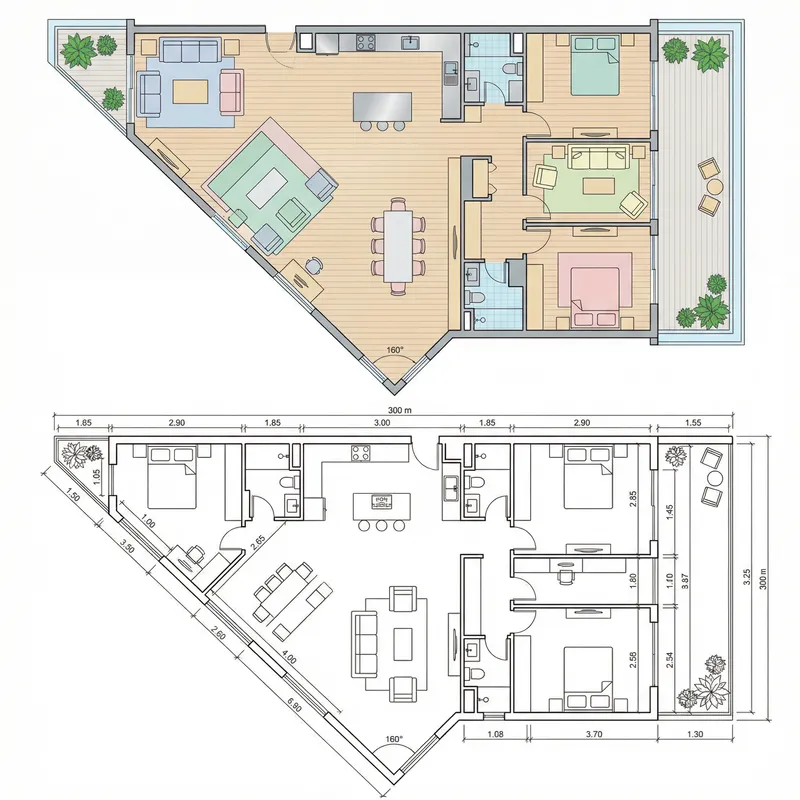 Aesthetic One-Story House Floor Plan with 3 Bedrooms