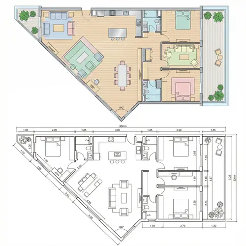 Aesthetic One-Story House Floor Plan with 3 Bedrooms