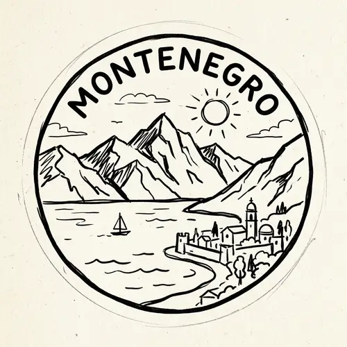 Montenegro Scenic Sketch Sticker Design
