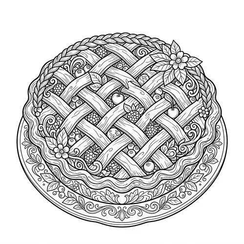 Coloring Book Pie Image for Food Lovers