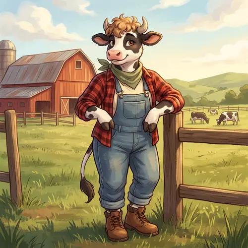 Furry Anthropomorphic Cow - Unique Character Design