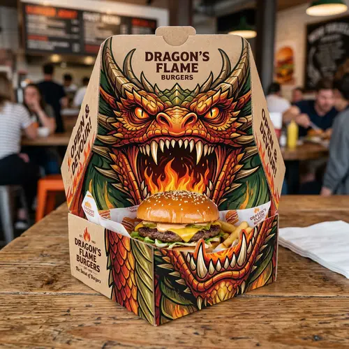 Dragon Burger Box Design