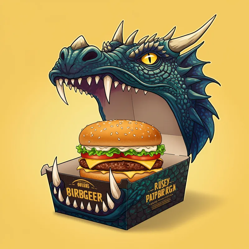 Dragon Burger Box Design