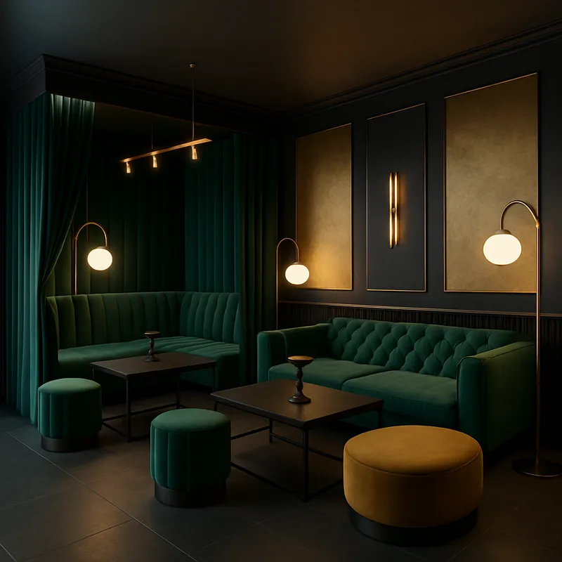 Emerald & Gold Hookah Lounge Design Project