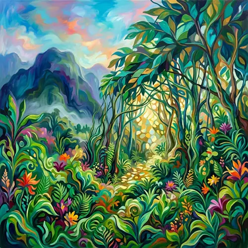 Abstract Jungle Landscape Art