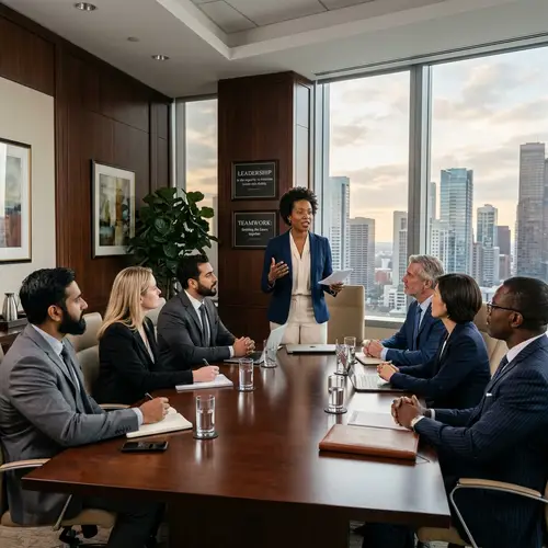 Diverse Leadership Team in Professional Boardroom Setting