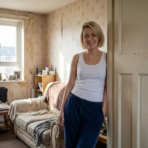 Hyper-realistic 8k Portrait of Blonde English Council Estate Woman