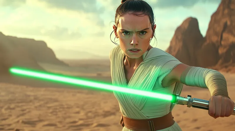 Rey in Anime Style: Jedi Adventure on Tatooine
