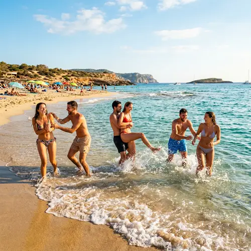 Stunning Ibiza Beach: Vibrant Daytime Scene