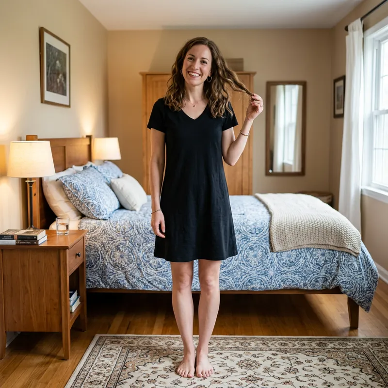 Emma Watson in Black Dress | Bedroom Studio Photo