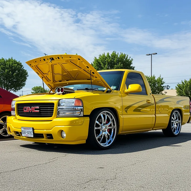 Yellow 2002 GMC Sierra Customized for Sale