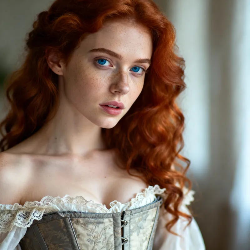 Elegant Portrait of a Red-Haired Woman