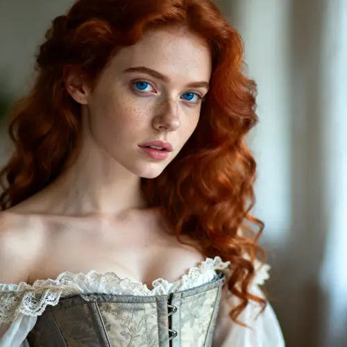 Elegant Portrait of a Red-Haired Woman