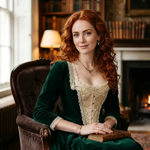 Elegant Portrait of a Red-Haired Woman