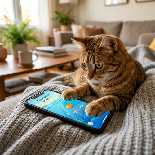 Playful Cat with Smartphone: Cute and Adorable Moments