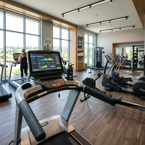 Modern Fitness Room with High-Tech Treadmill | Health & Wellness Atmosphere