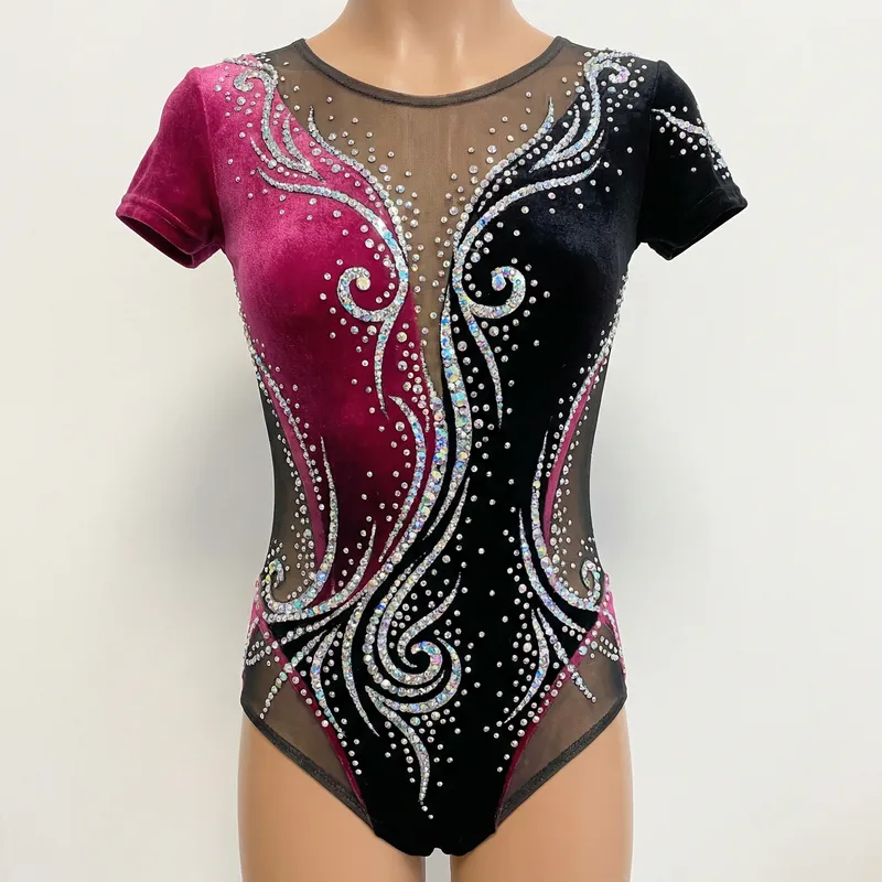 Pink, Black & Silver Rhythmic Gymnastics Leotard