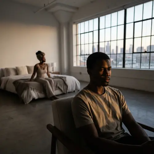 Cinematic African Young Man & Woman Capture in Modern Room