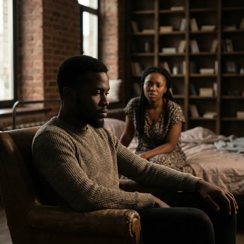 Intense Portrayal: African Man and Woman in Contemporary Setting