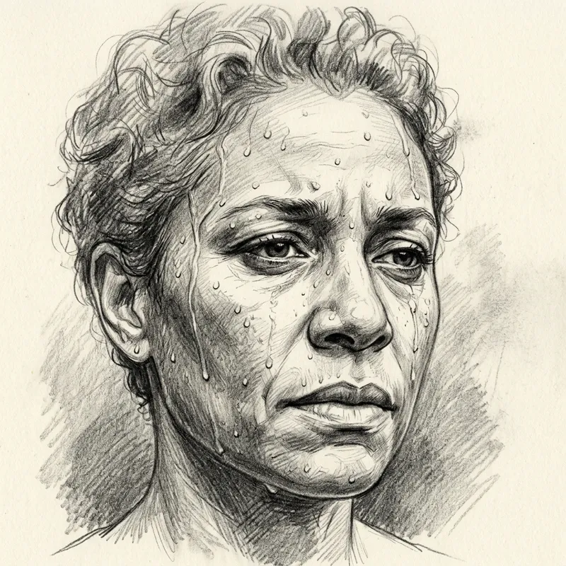 Wet Face Drawing - Mixed-Race Portrait Sketch