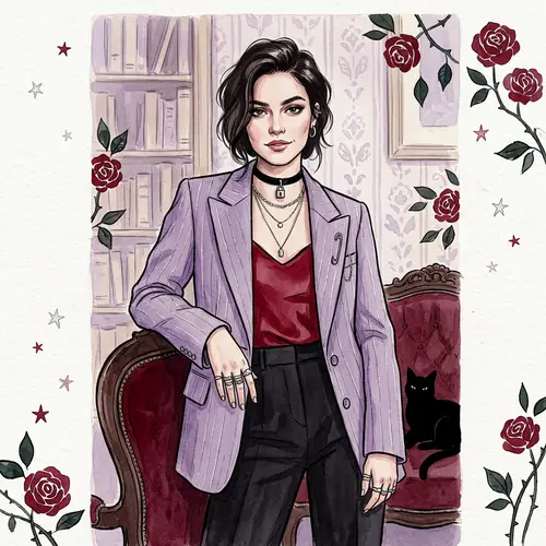 Artistic Portrait in Old Money Style with Soft Punk Aesthetics