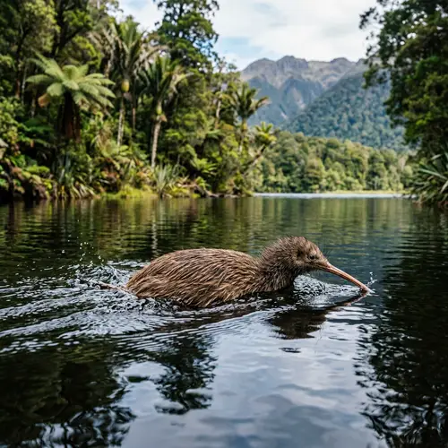 Swimming Kiwi Bird: A Unique Sight