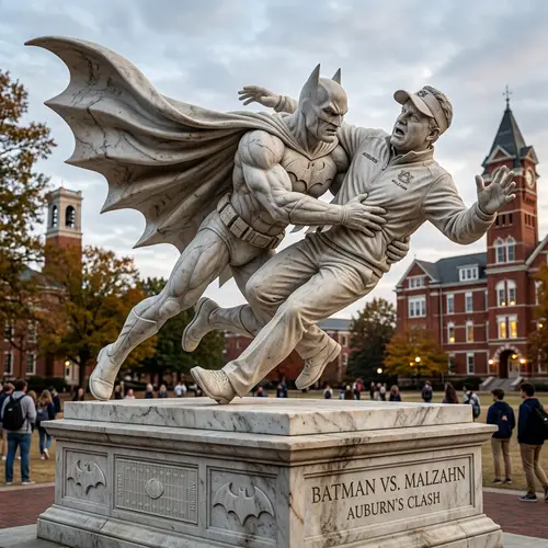 Marble Batman Statue vs. Gus Malzhan
