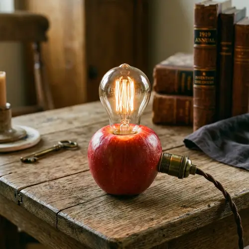 Apple with Light Bulb: A Unique Fusion