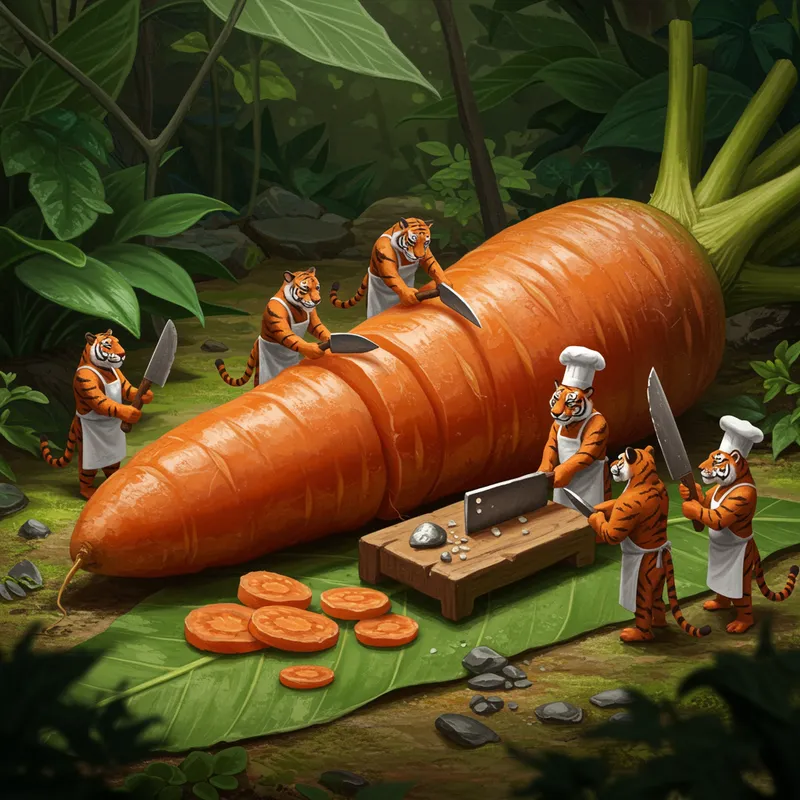 Miniature Jungle Kitchen with Tiger Chefs