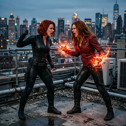 Superhero Women Argument: Black Tactical vs Red Jacket