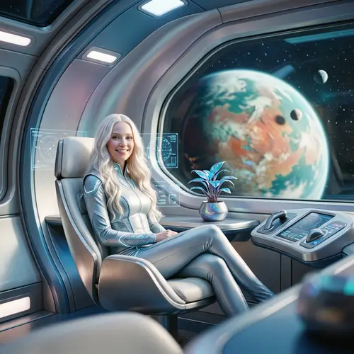 Beautiful Pleiadian Woman in a Space Ship