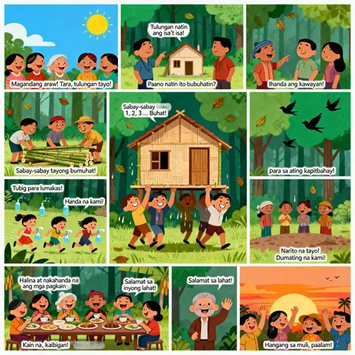 Bayanihan Spirit: A Cartoon Comic Strip Adventure