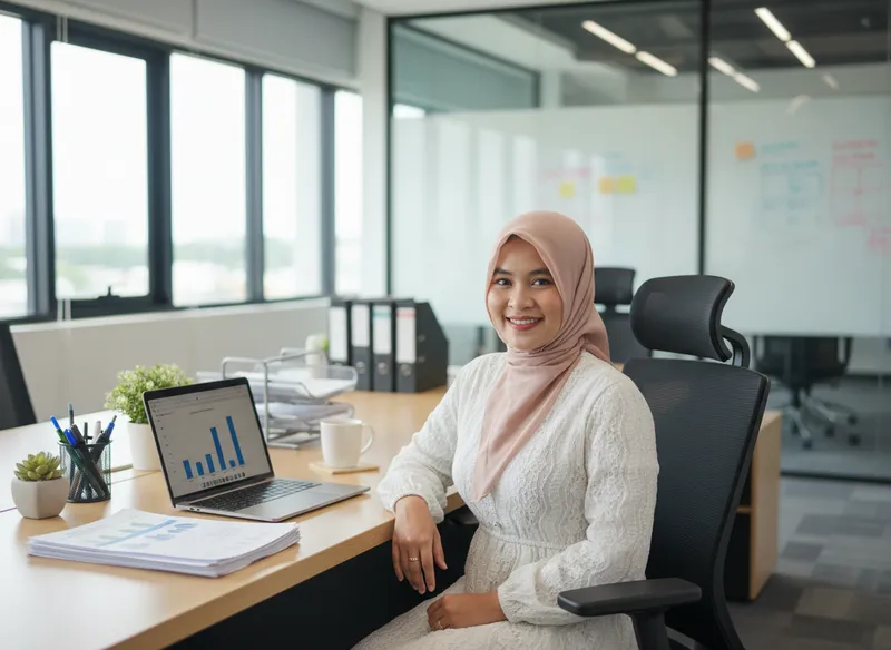 Professional Office Portrait of a Woman in Hijab