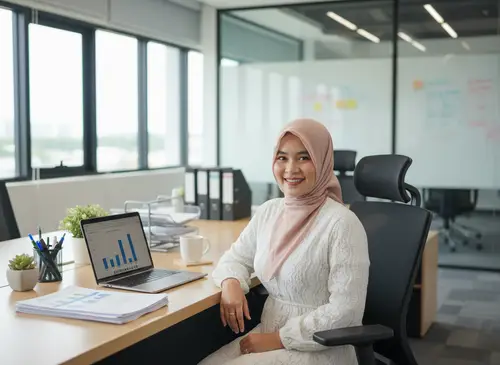 Professional Office Portrait of a Woman in Hijab