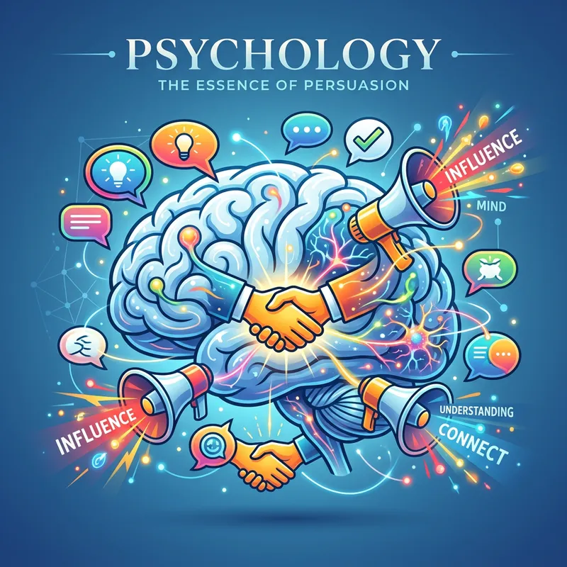 Persuasive Psychology | Harmonious Illustration in Blue & White