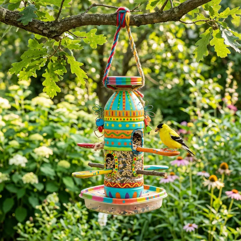 Creative Bird Feeder from Recycled Materials