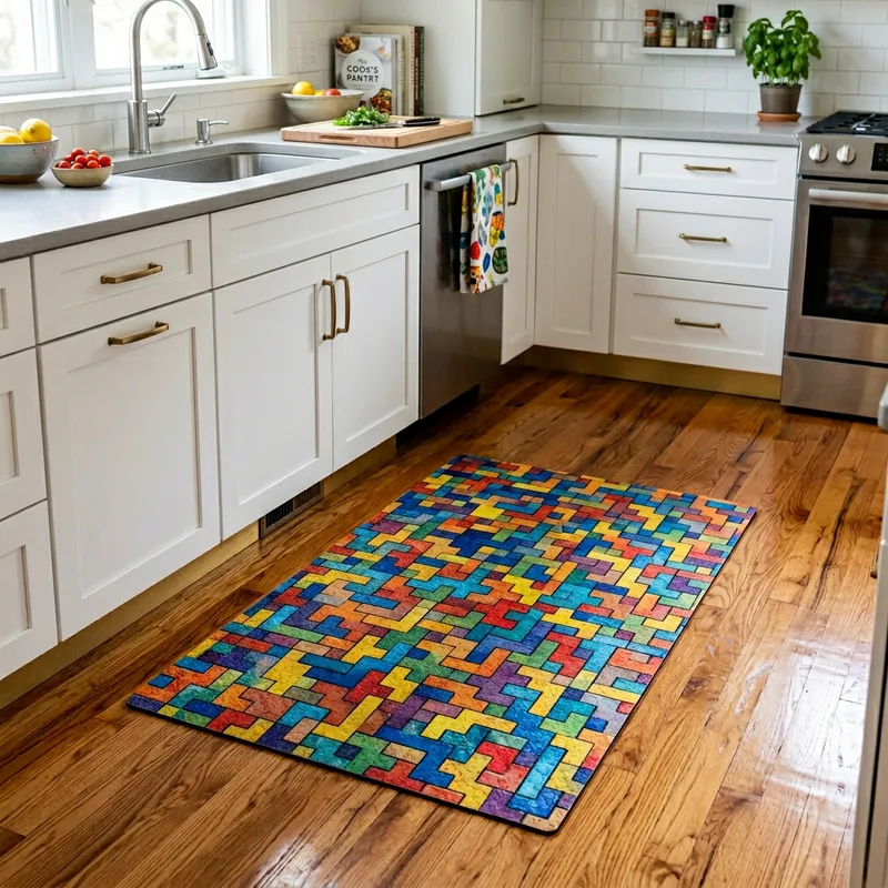 Puzzle Kitchen Floor Mat | Creative Design