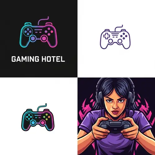 Modern Gaming Hotel Logo Design
