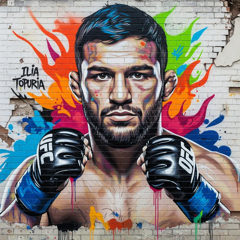 Vibrant Ilia Topuria Graffiti Art