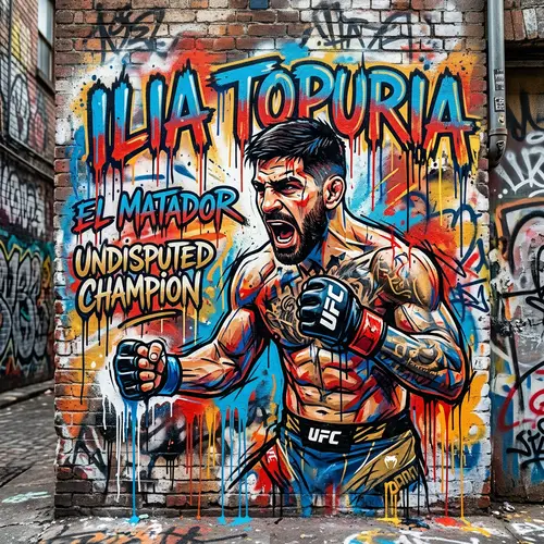 Vibrant Ilia Topuria Graffiti Art