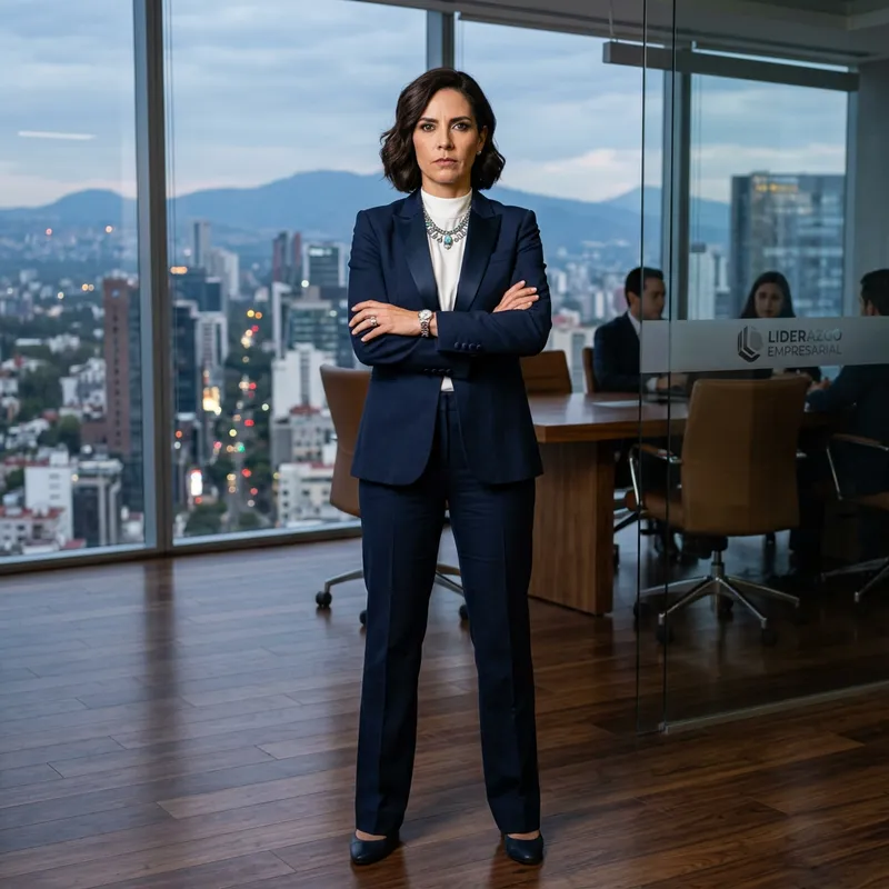 Impressive Brunette Woman Exuding Strength