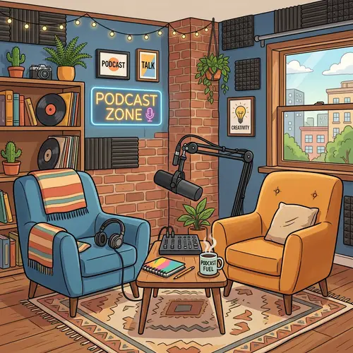 Cartoon Podcast Background Template