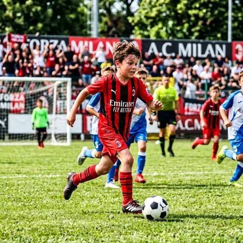 Young Boy Playing First Match with AC Milan