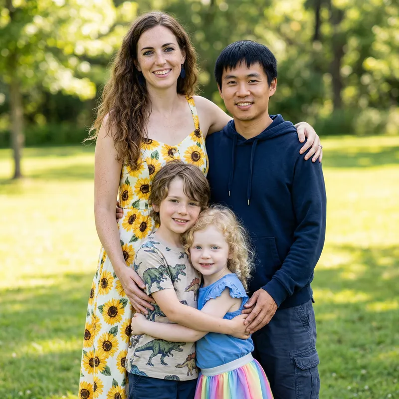 Charming Family Portrait: A Snapshot of Love Charming Family Portrait: A Snapshot of Love