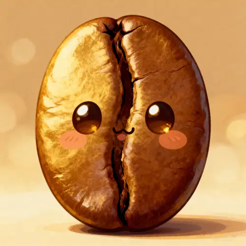 Cute Coffee Bean with a Charming Face
