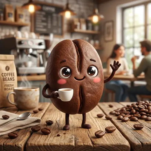 Cute Coffee Bean with a Charming Face